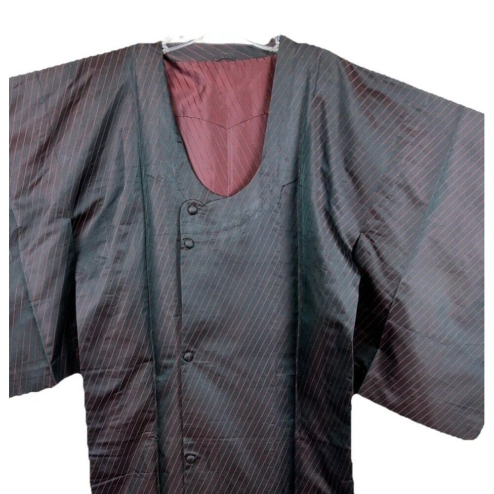 Unusual Kimono Striped Silk Coat Duster Art To Wear Avant Garde